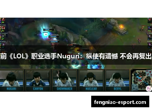 前《LOL》职业选手Nuguri：纵使有遗憾 不会再复出